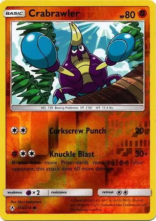 Unbroken Bonds Crabrawler #104/214 reverse holo